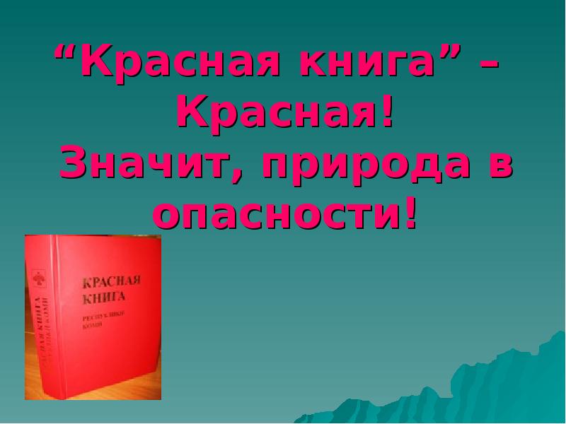 «Красная книга – красная, значит природа в опасности»